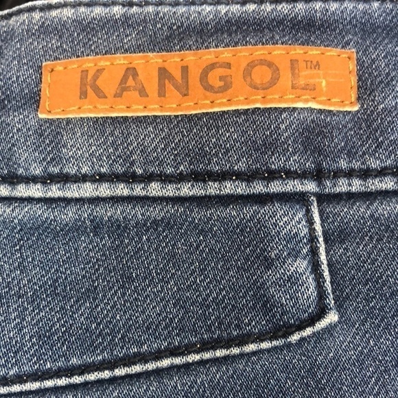 KANGOL Stretch Knit Denim Skinny Fit Jeans w/ logo - Picture 4 of 10